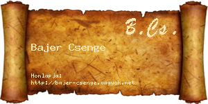 Bajer Csenge névjegykártya